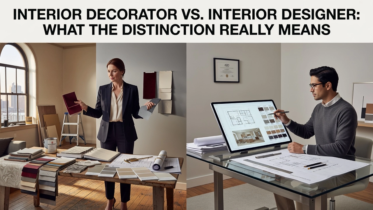 Professional header image for comparison analysis: Interior Decorator vs. Interior Designer: What the Distin...