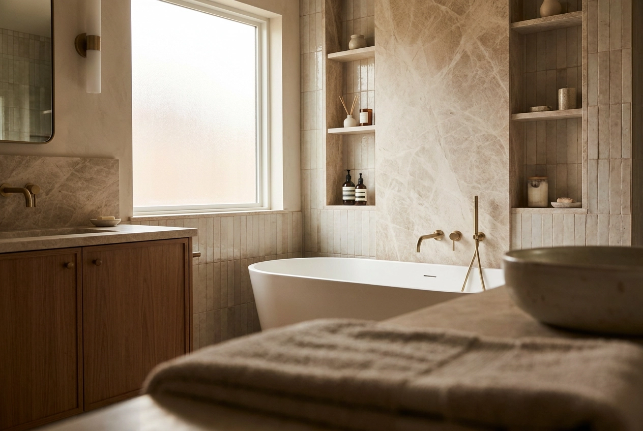 Professional header image for list-based article: What Separates a Well-Designed Luxury Bathroom from an Ex...