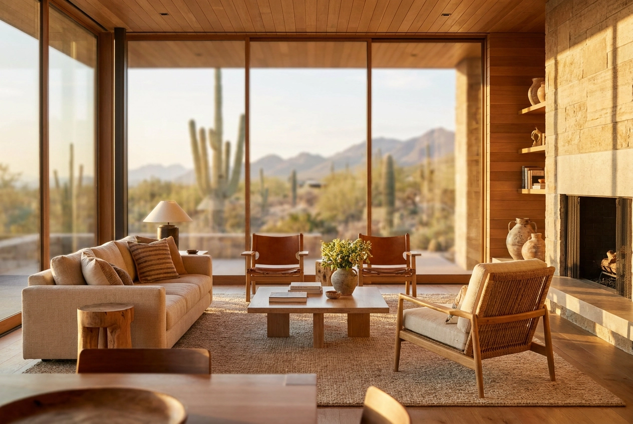 Professional header image for industry analysis: Interior Design for High-Value Custom Homes in Phoenix an...